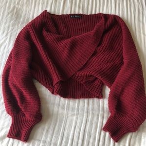 Burgundy Crop Sweater